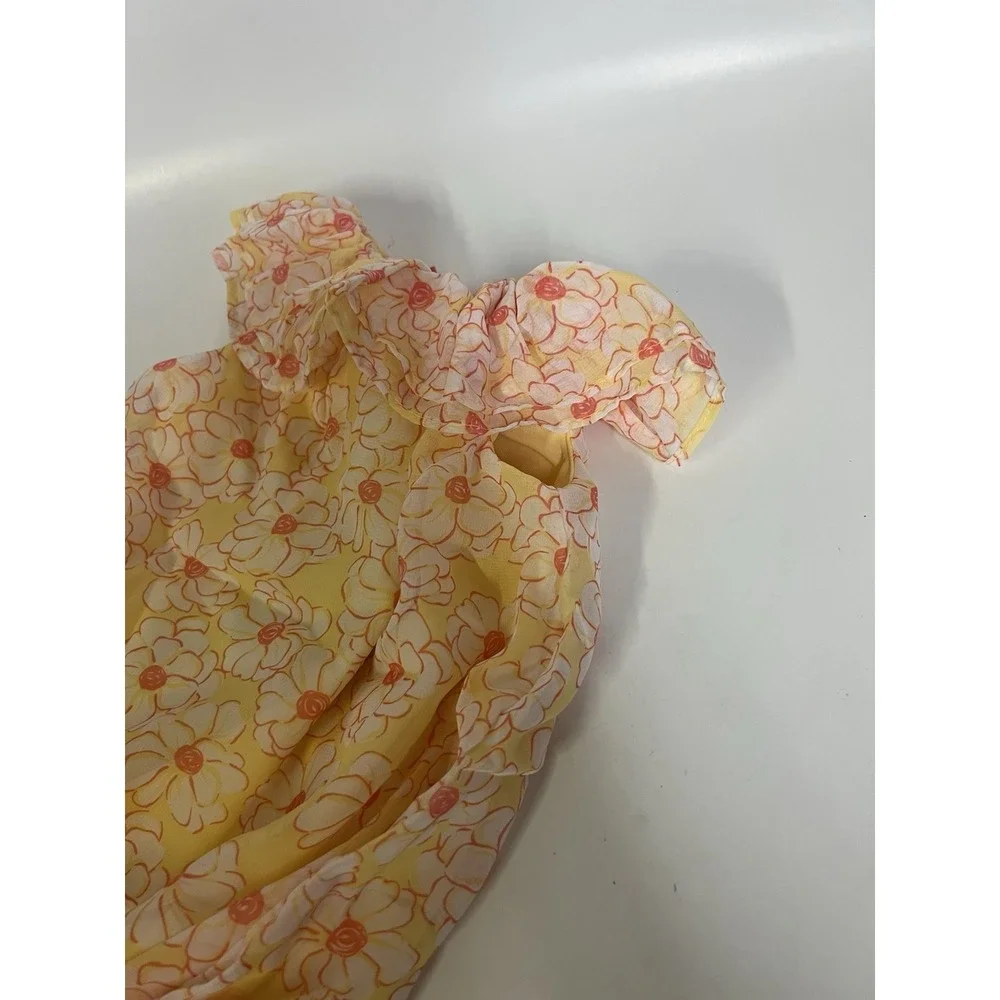 Sweet Hart Rose Baby Chifon Bubble Dress Boho Floral Size 12Mo      (250)